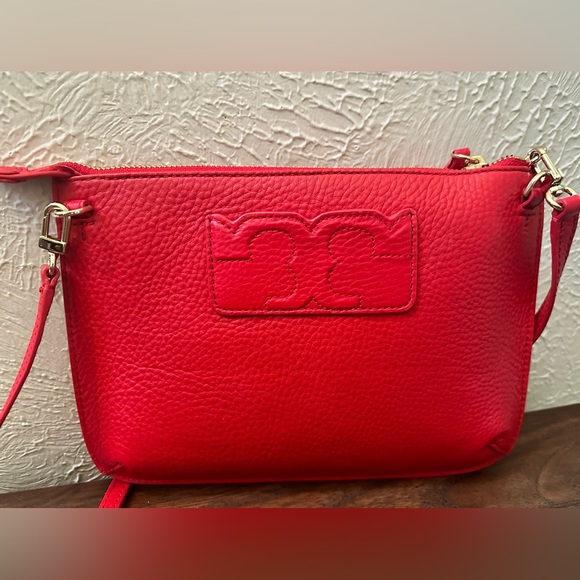 Tory Burch Liberty leather Red Tassel-Accent Crossbody Bag - Picture 2 of 3